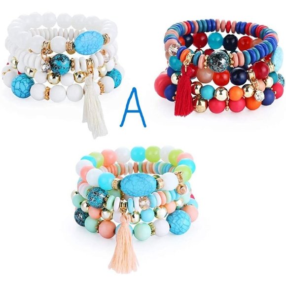 New Baoqin Boho Beaded Bracelets for Women - Charm Stackable Multilayer … - Picture 3 of 11